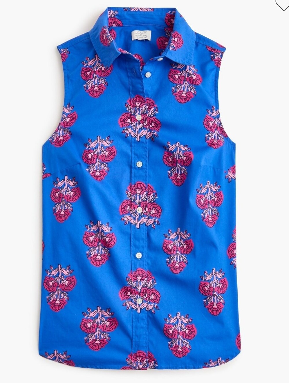 J. Crew Sleeveless Perfect Shirt Cotton Blend Poplin Top WOMEN Size S NEW